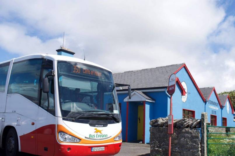 Bus Eireann traveling to Doolin Ferry with a special ticket offer.