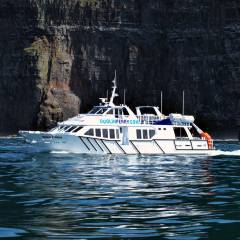 Cliffs of Moher Ferry in sea