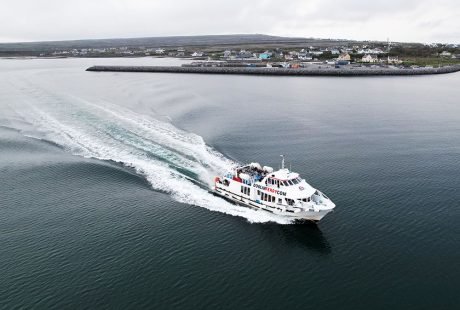 Doolin Ferry with Inis Mór, Aran Islands in background