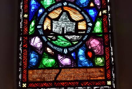 Harry Clark Stained Glass Window in the church on Inis Meain, Inishmaan