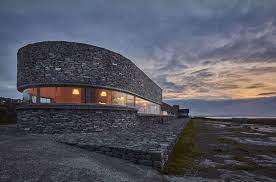 Inis Meain Restaurant and Suites on Aran Islands at sunset