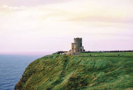O'Brien's Tower at Cliffs of Moher with sunset